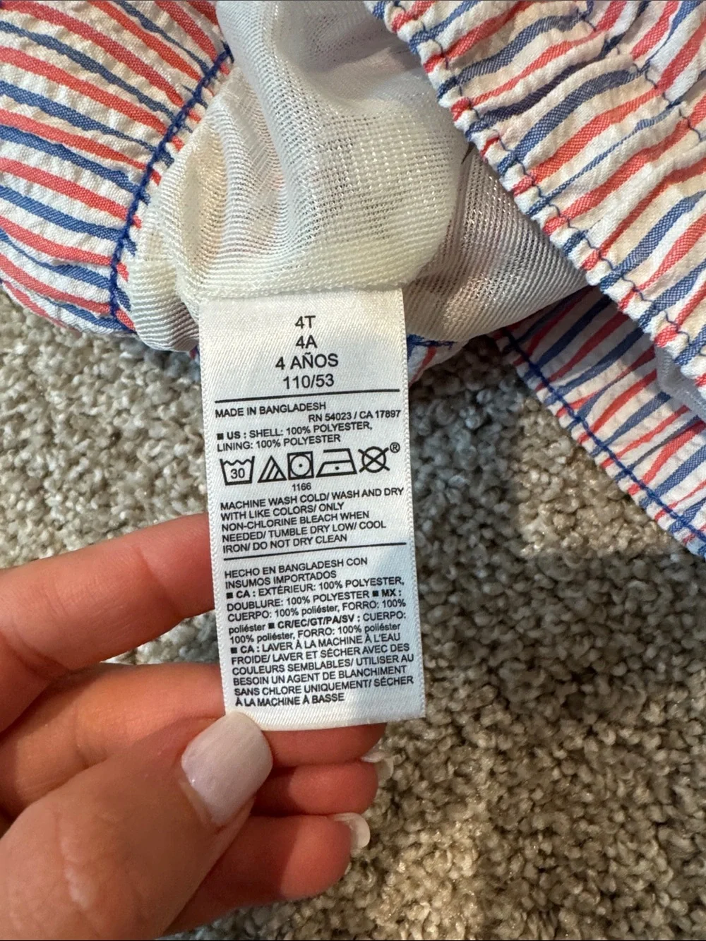 Old Navy Red and Blue Striped Drawstring Shorts
